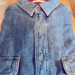 LL Bean long sleeved jean material lined cotton shirt. Never worn.